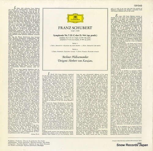 KARAJAN, HERBERT VON schubert; symphonie nr.7 (9) 139043