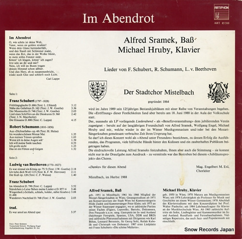 SRAMEK, ALFRED, AND MICHEAL HRUBY im abendrot ART85310