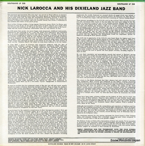 LAROCCA, NICK nick larocca dixieland jazz band GHB-130 / LP230