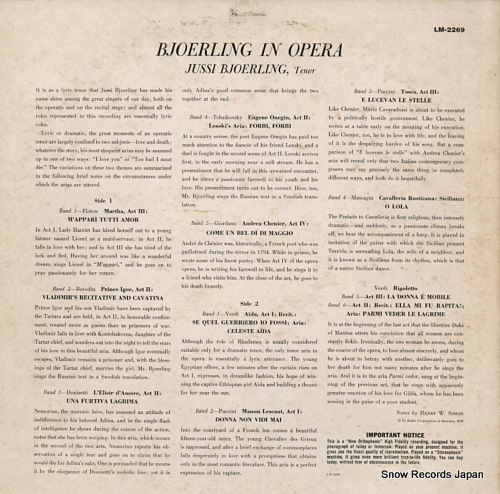 åӥ bjoerling in opera LM-2269