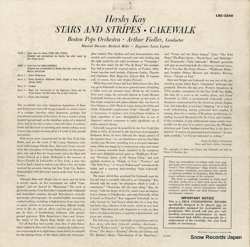 FIEDLER, ARTHUR kay; stars and stripes/cakewalk LSC-2240