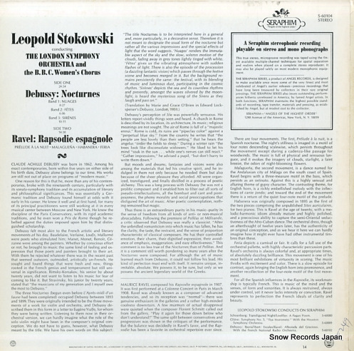 STOKOWSKI, LEOPOLD debussy; three nocturnes S-60104