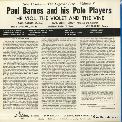 BARNES, PAUL the viol. the violet and the vine JCE-15