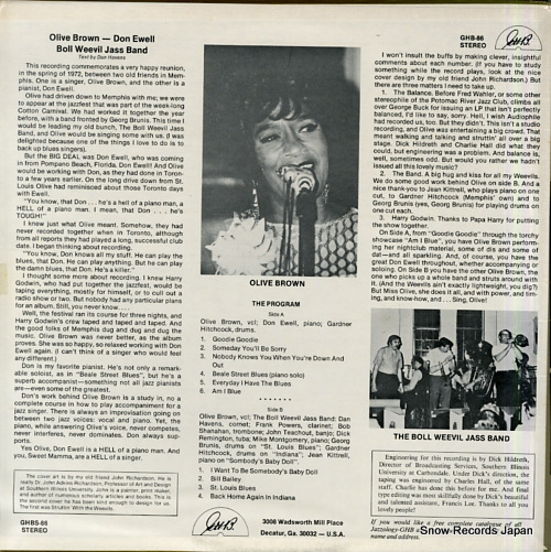 BROWN, OLIVE sings! GHBS-86 / GHB-86