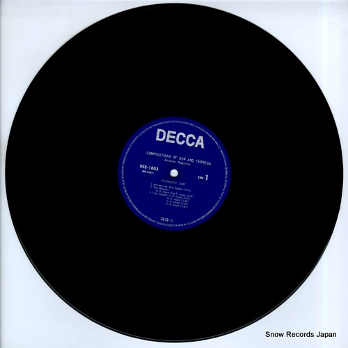 SEGOVIA, ANDRES compositions of sor and tarrega DGS-1003