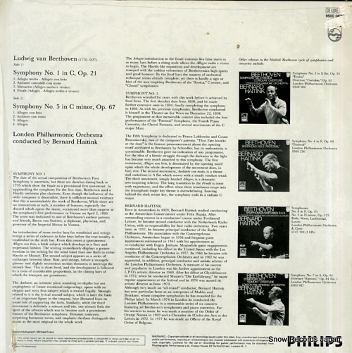 HAITINK, BERNARD beethoven; symphonies nos.1 & 5 9500067