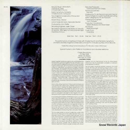 MUNCH, CHARLES ravel; daphnis et chloe RC15