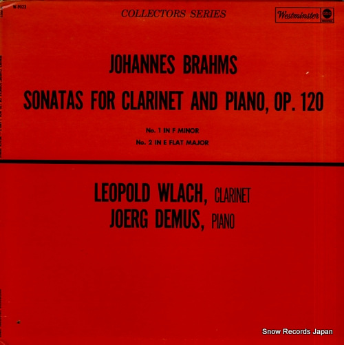 WLACH, LEOPOLD brahms; sonatas for clarinet and piano, op.120 W-9023