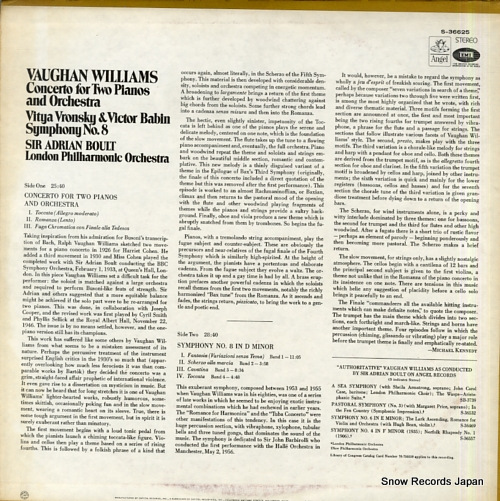 ɥꥢ󡦥ܡ vaughan williams; concerto for two pianos and orchestra S-36625