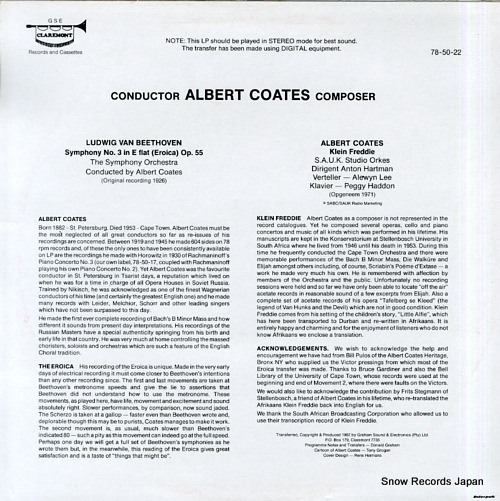 COATES, ALBERT beethoven; 