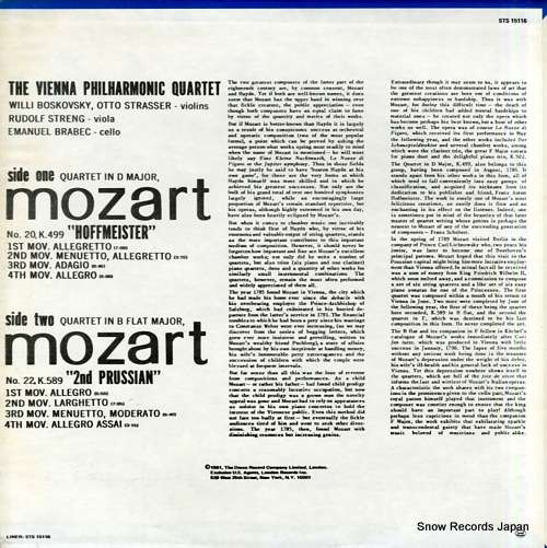 󡦥եϡˡͽ mozart; quartet in d major & b flat major STS15116