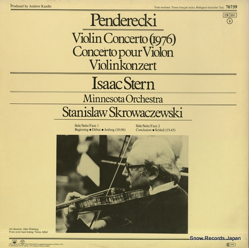 STERN, ISAAC penderecki; violin concerto(1976) 76739