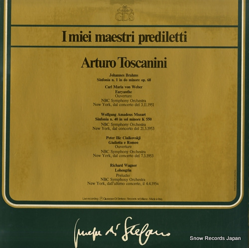 TOSCANINI, ARTURO i miei maestri prediletti GDS5001