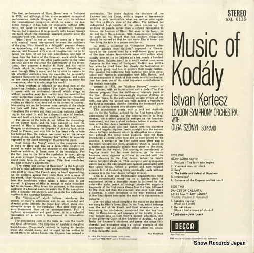 ȥ󡦥ƥ kodaly; music of kodaly SXL6136