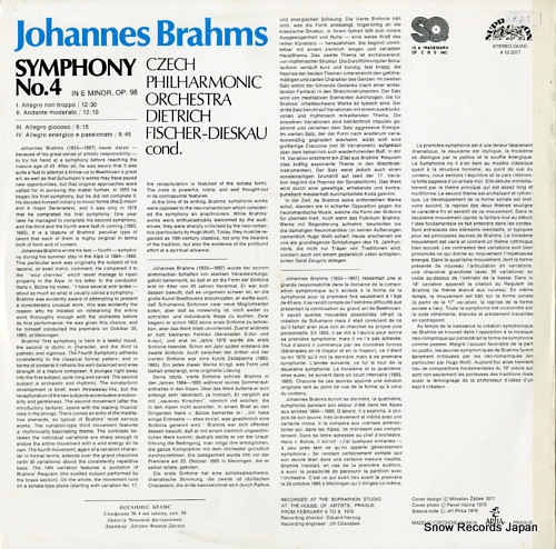 FISCHER-DIESKAU, DIETRICH brahms; symphony no.4 4102077