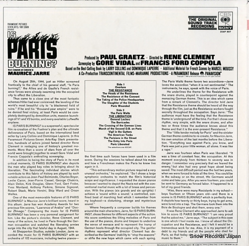 JARRE, MAURICE is paris burning? 25AP807