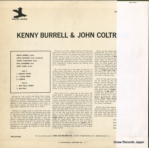 ˡХ󡦥ȥ졼 kenny burrell & john coltrane SMJ-6556(M)