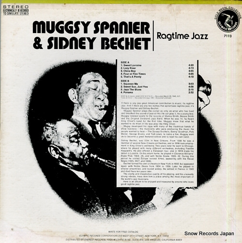 SPANIER, MUGGSY, AND SIDNEY BECHET ragtime jazz OL-7113