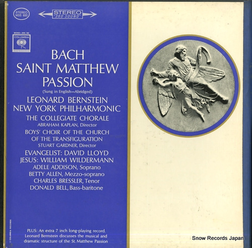 BERNSTEIN, LEONARD bach; saint matthew passion M3S692