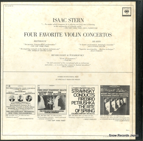 STERN, ISAAC four favorite violin concertos D3S721