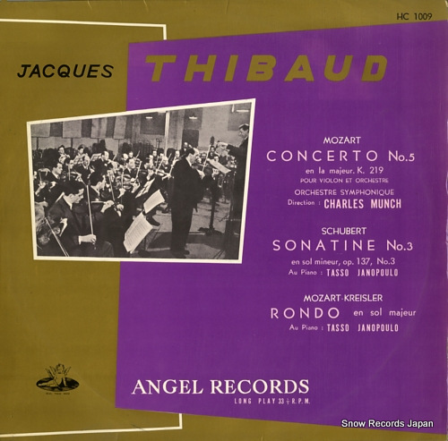 MUNCH, CHARLES / TASSO JANOPOULO mozart; concerto no.5 HC1009