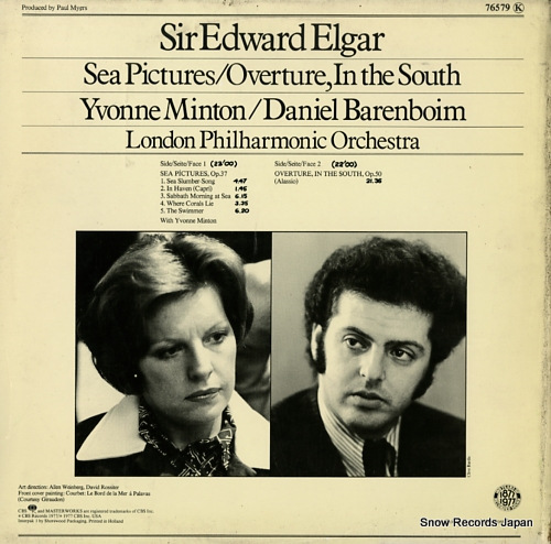 MINTON, YVONNE / DANIEL BARENBOIM elgar; sea pictures/overture, in the south 76579
