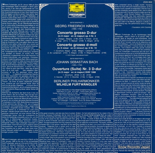 FURTWANGLER, WILHELM handel; concerti grossi op.6 nr.5&10 2535806