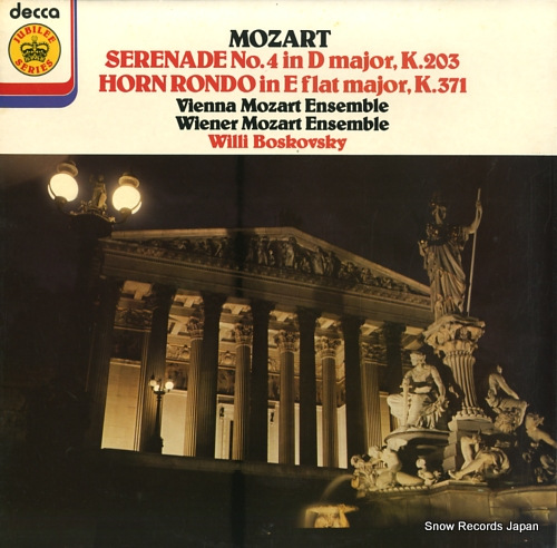 BOSKOVSKY, WILLI mozart; serenade no.4 in d major k.203 JB54