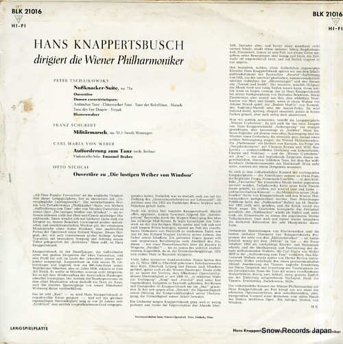 KNAPPERTSBUSCH, HANS tschaikowskt; nutcracker suite BLK21016
