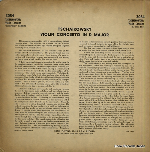 LIST, KARL tchaikovsky; violin concerto in d op.35 ALLEGRO3054