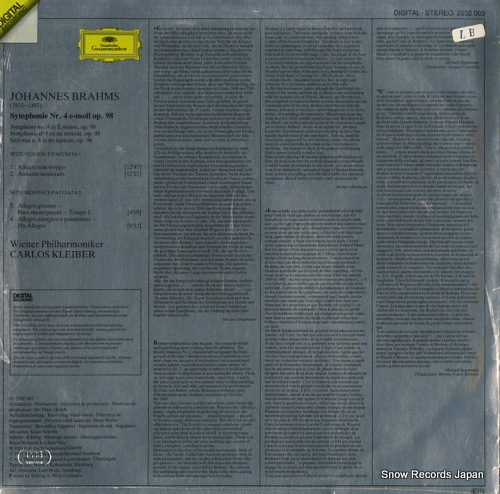 KLEIBER, CARLOS brahms; symphonie no.4 2532003
