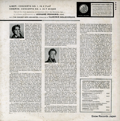 PENNARIO, LEONARD liszt / chopin; piano concertos P8366