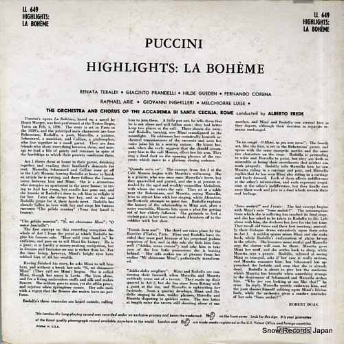 ٥ȡ졼 puccini; la boheme highlights LL649