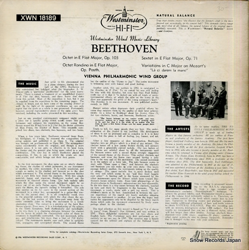VIENNA PHILHARMONIC WIND GROUP, THE beethoven; octets, sextet, variations XWN18189