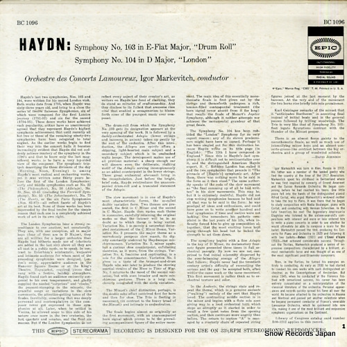 MARKEVITCH, IGOR haydn; symphony no.103 