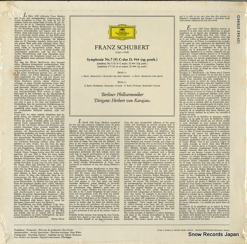 KARAJAN, HERBERT VON schubert; symphonie nr.7 (9) 139043