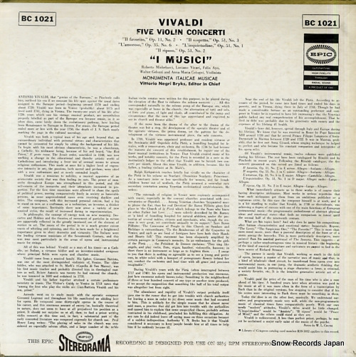 I MUSICI vivaldi; five violin concerti BC1021