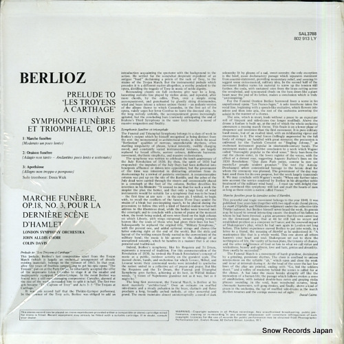 DAVIS, COLIN berlioz; symphonie funebre et triomphale 802913LY