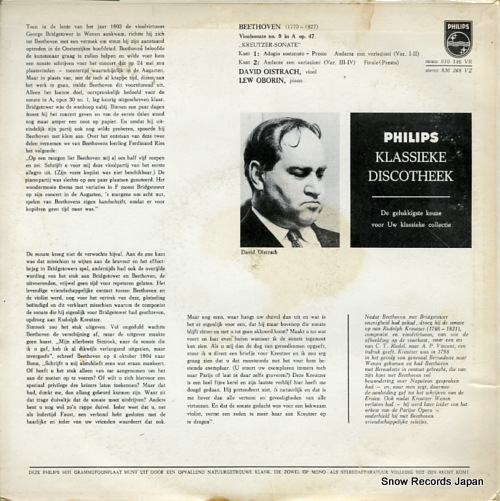 OISTRAKH, DAVID beethoven; kreutzer-sonate 610146VR