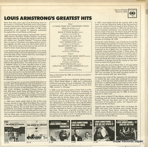 ARMSTRONG, LOUIS greatest hits CS9438