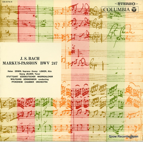 GONNENWEIN, WOLFGANG bach; markus-passion bwv247 OS-579-R