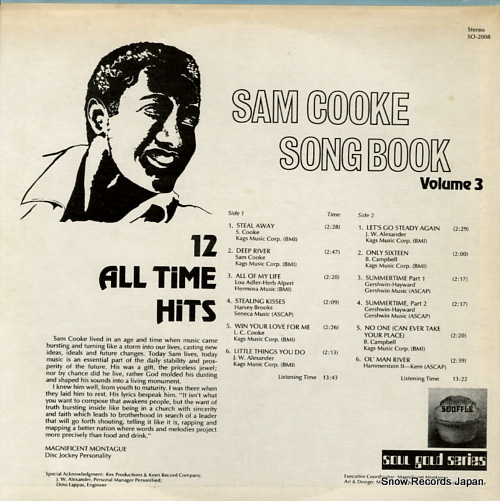 COOKE, SAM sam cooke song book vol.3 SO-2008