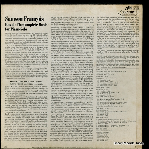 FRANCOIS, SAMSON ravel; the complete music for piano solo SIC-6046
