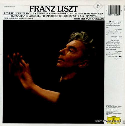 KARAJAN, HERBERT VON liszt; orchestral works 415628-1