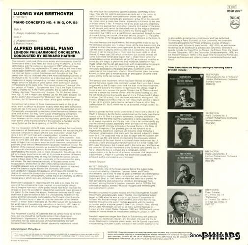 BRENDEL, ALFRED beethoven; piano concerto no.4 9500254