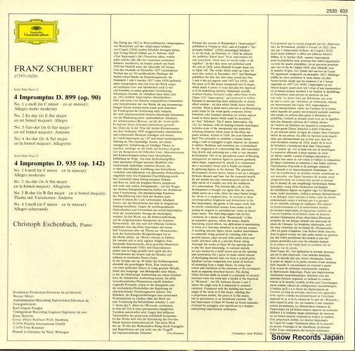 ESCHENBACH, CHRISTOPH schubert; impromptus 2530633
