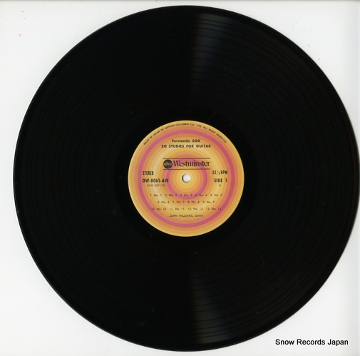 WILLIAMS, JOHN 20 studies for guitar OW-8061-AW