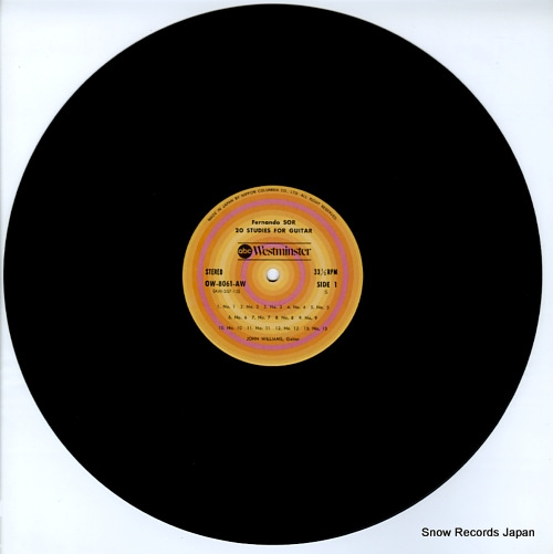 WILLIAMS, JOHN 20 studies for guitar OW-8061-AW