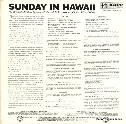 AKAKA, ABRAHAM sunday in hawaii KL-1157