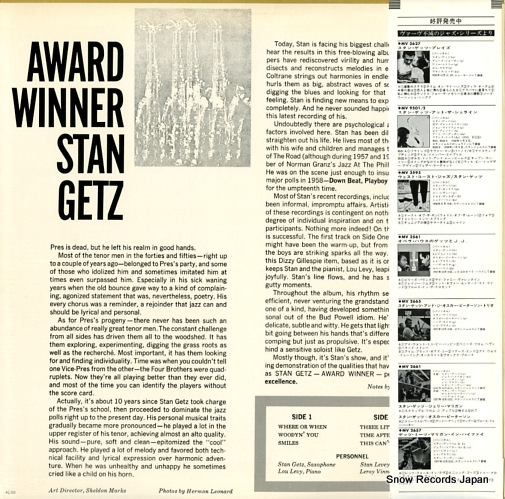 GETZ, STAN award winner MV2669